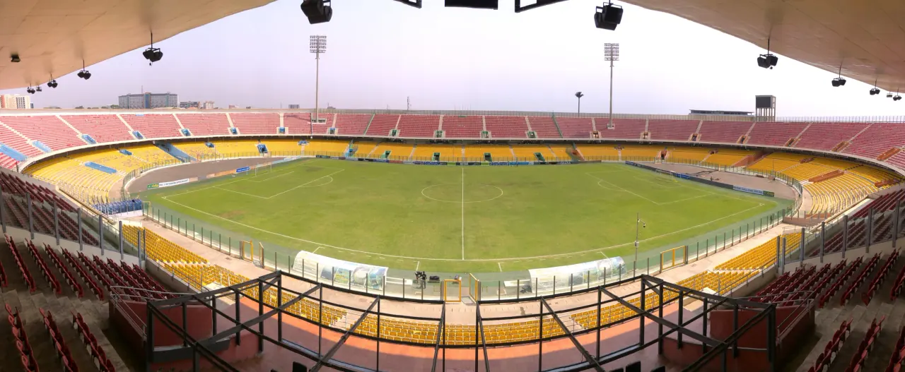 The pitch and stands at Accra Sports Stadium in Ghana