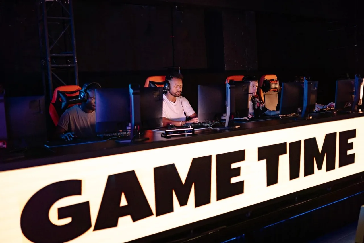 Esports players competing at a live tournament